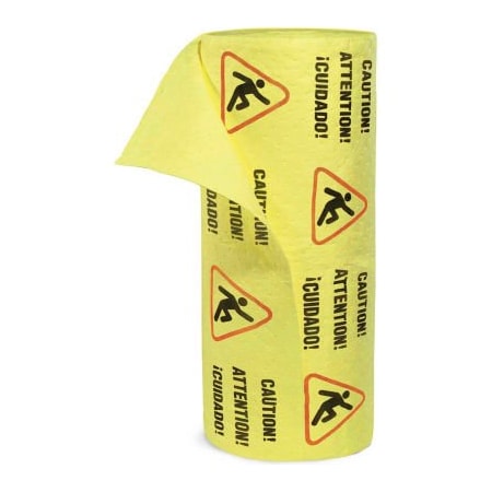 Spilltech YRZ150H Universal Heavy Weight Caution Mat Roll, 150'L x 30"W, Yellow, 1 Roll YRZ150H
